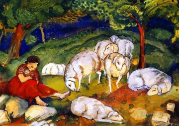 Sheep Shepherd Painting - shepherd 09